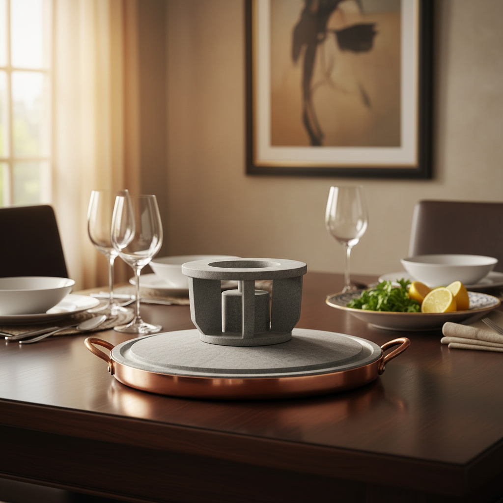 Fondue Carne Porção Pedra Chapa Grelha Rechaud 27cm