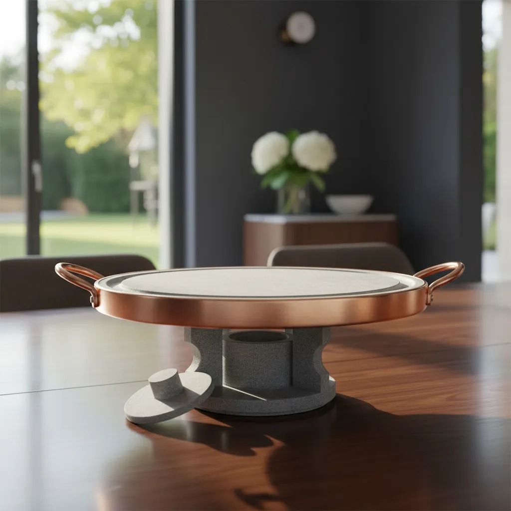 Fondue Carne Porção Pedra Chapa Grelha Rechaud 22cm