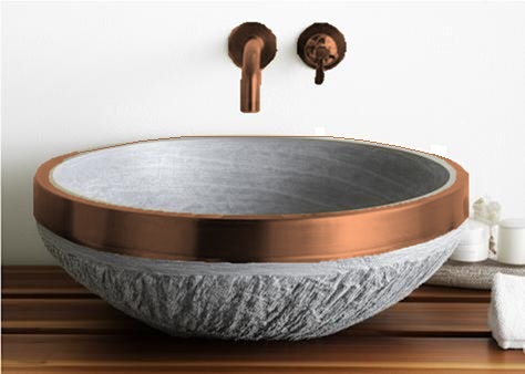 Cuba Em Pedra Detalhe Cobre Alto Padrão Rose Gold 30