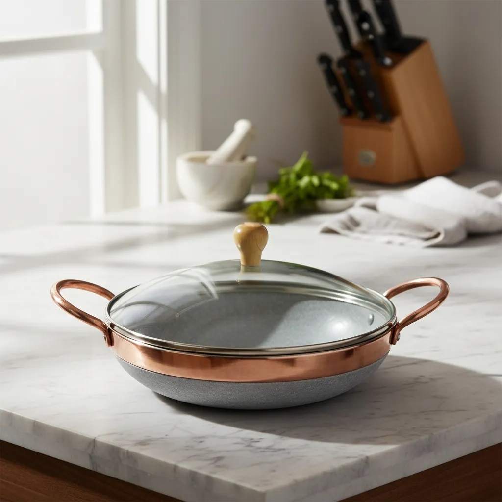 Frigideira De Pedra Sabão Fogão A Gás Lenha Panela Natural Tampa Vidro