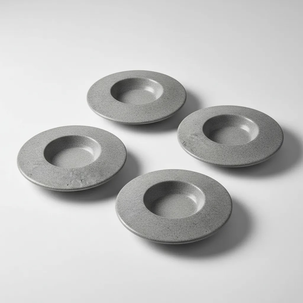 Jogo Com 4 Pratos Massas/Risoto Modelo Chapéu Invertido 23cm