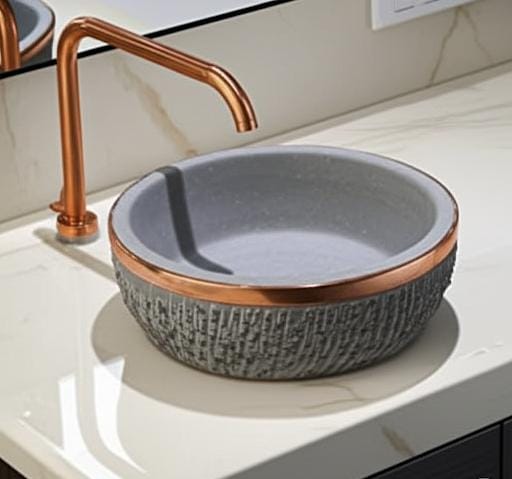 Cuba Em Pedra Detalhe Cobre Alto Padrão Rose Gold 38